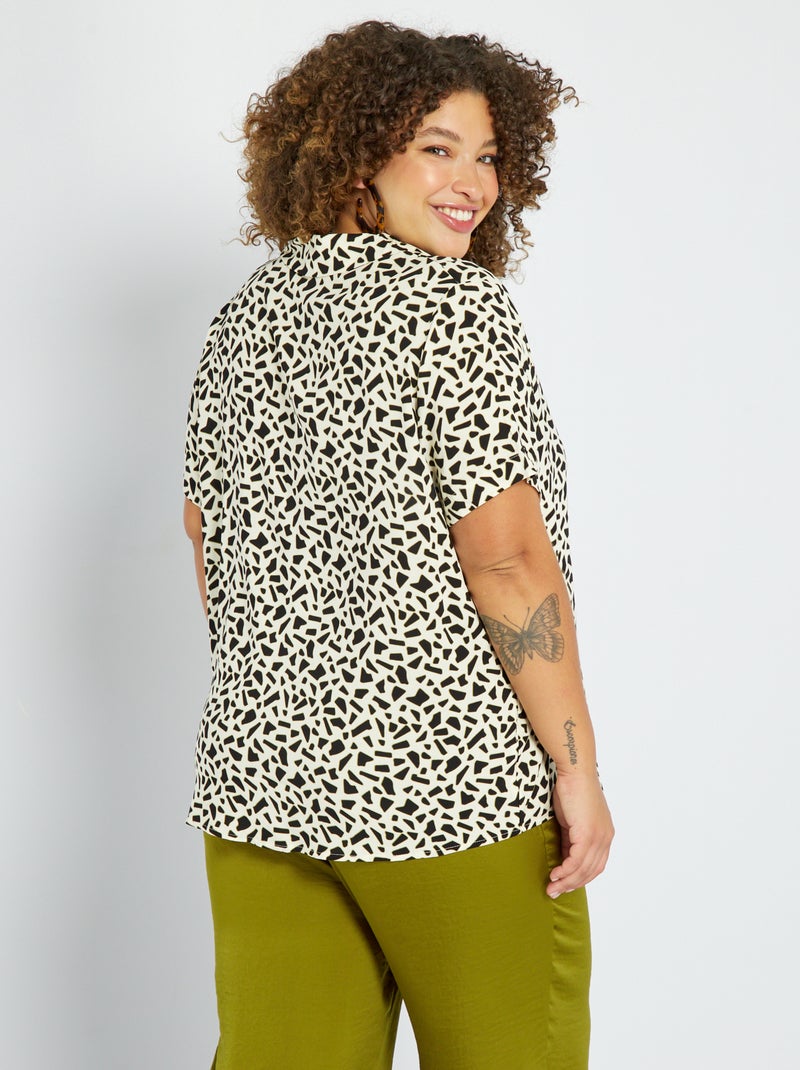 Chemisier imprimé col tailleur Blanc - Kiabi