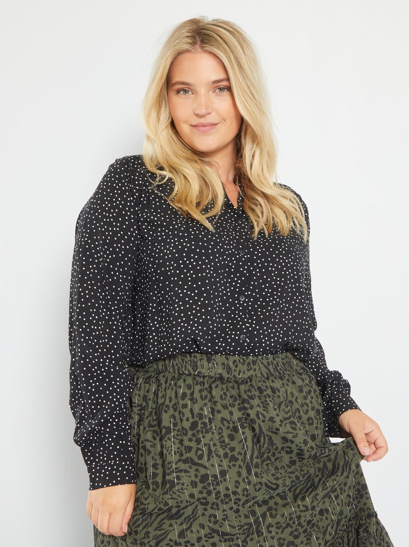 Chemisier imprimé en viscose Noir - Kiabi