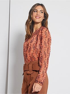 Chemisier imprimé en voile - Kiabi