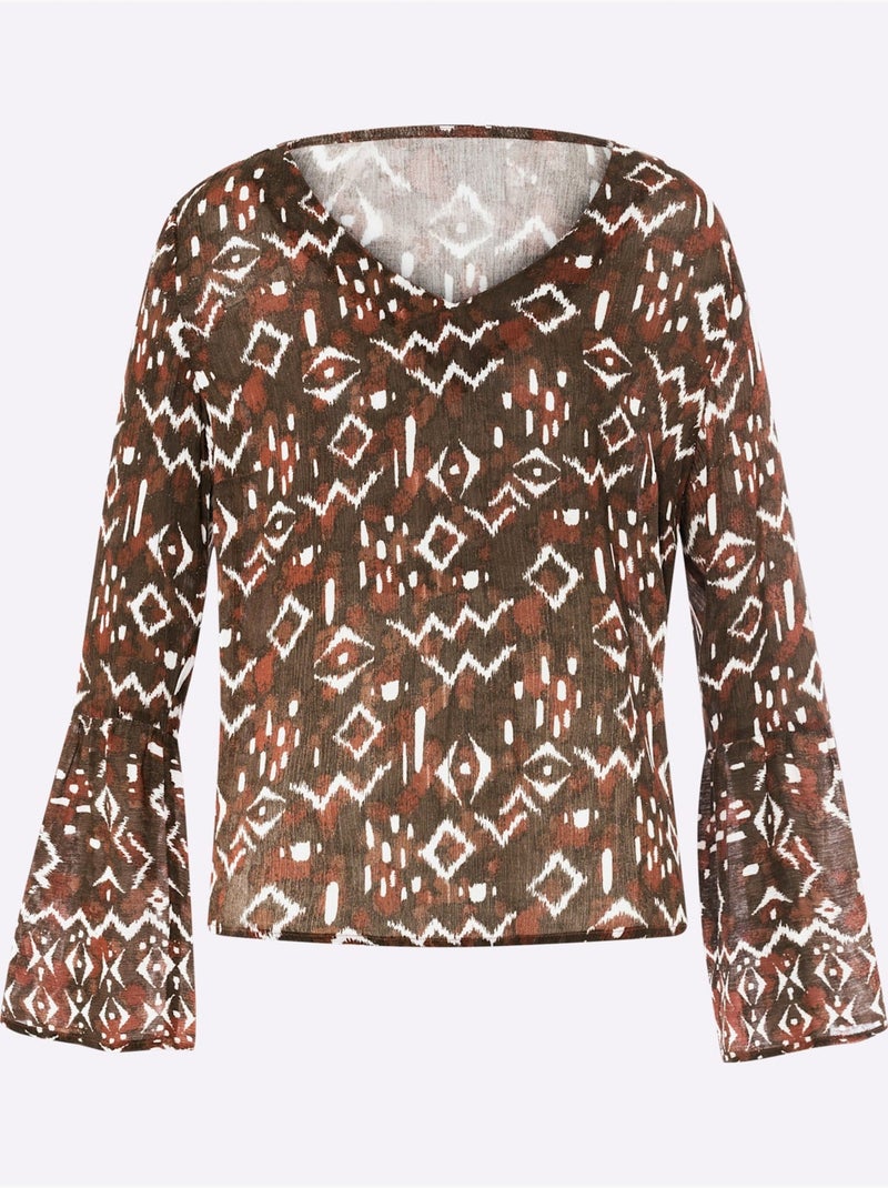 Chemisier Imprimé Ethnique Mode - Taille Standard - helline Rouge - Kiabi