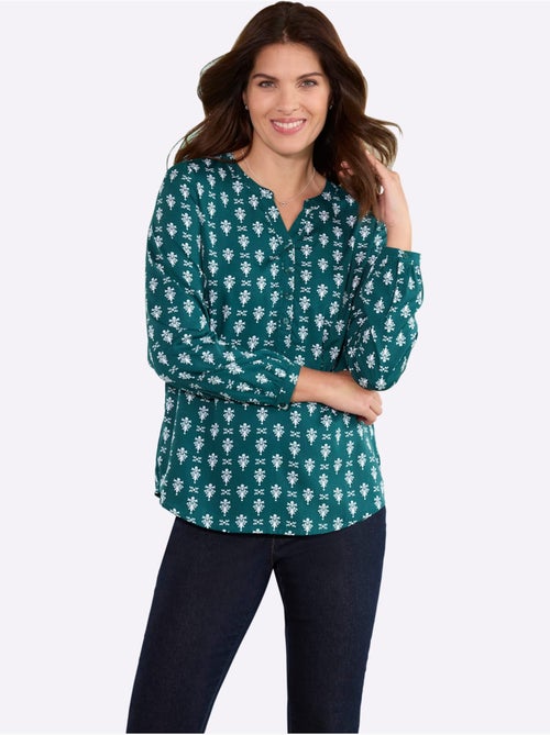 Chemisier imprimé ethnique mode - taille standard - moda vilona - Kiabi Chemisier imprimé ethnique mode - taille standard - moda vilona - Kiabi