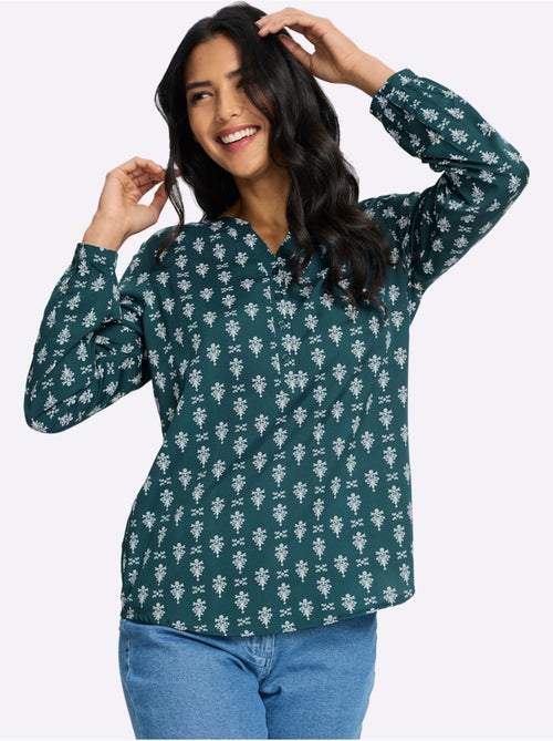Chemisier imprimé ethnique mode - taille standard - moda vilona - Kiabi Chemisier imprimé ethnique mode - taille standard - moda vilona - Kiabi