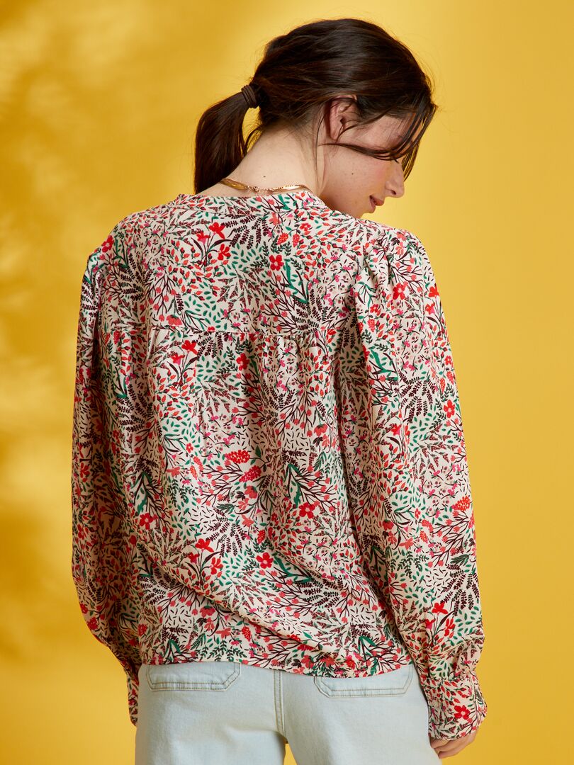 Chemisier Zara Imprimé Fleurs - Taille M - Occasion Très Bon état - Polyester Viscose