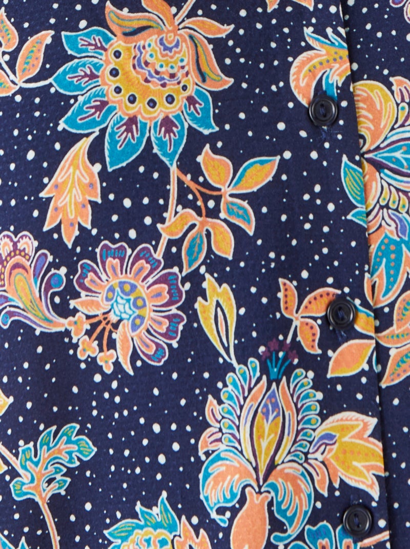 Chemisier imprimé fleurs - damart Bleu - Kiabi