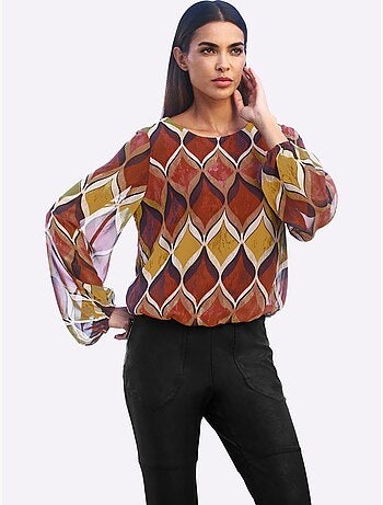 Chemisier Imprimé Graphique - Taille Standard - Helline