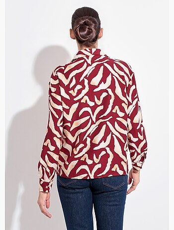 Chemisier imprimé graphique col tailleur - afibel