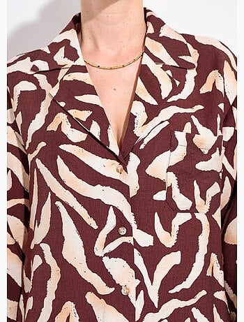 Chemisier imprimé graphique col tailleur - AFIBEL