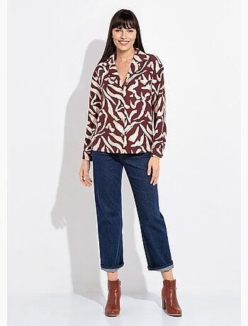 Chemisier imprimé graphique col tailleur