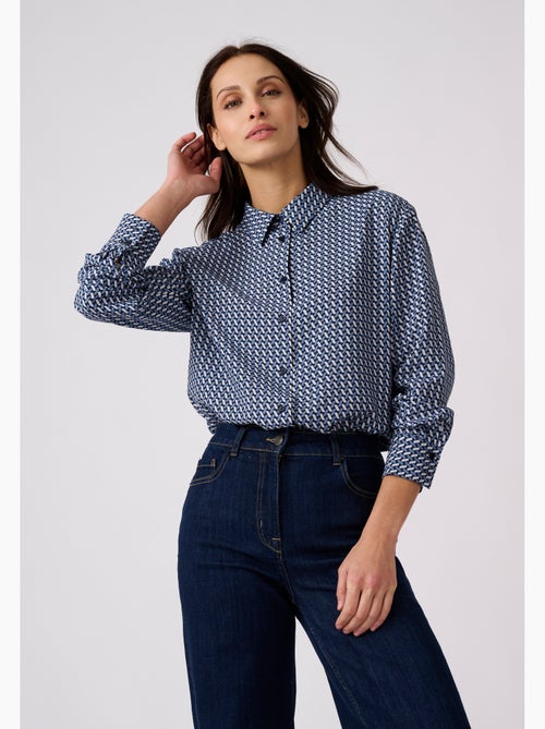 Chemisier imprimé graphique pure viscose - damart - Kiabi Chemisier imprimé graphique pure viscose - damart - Kiabi