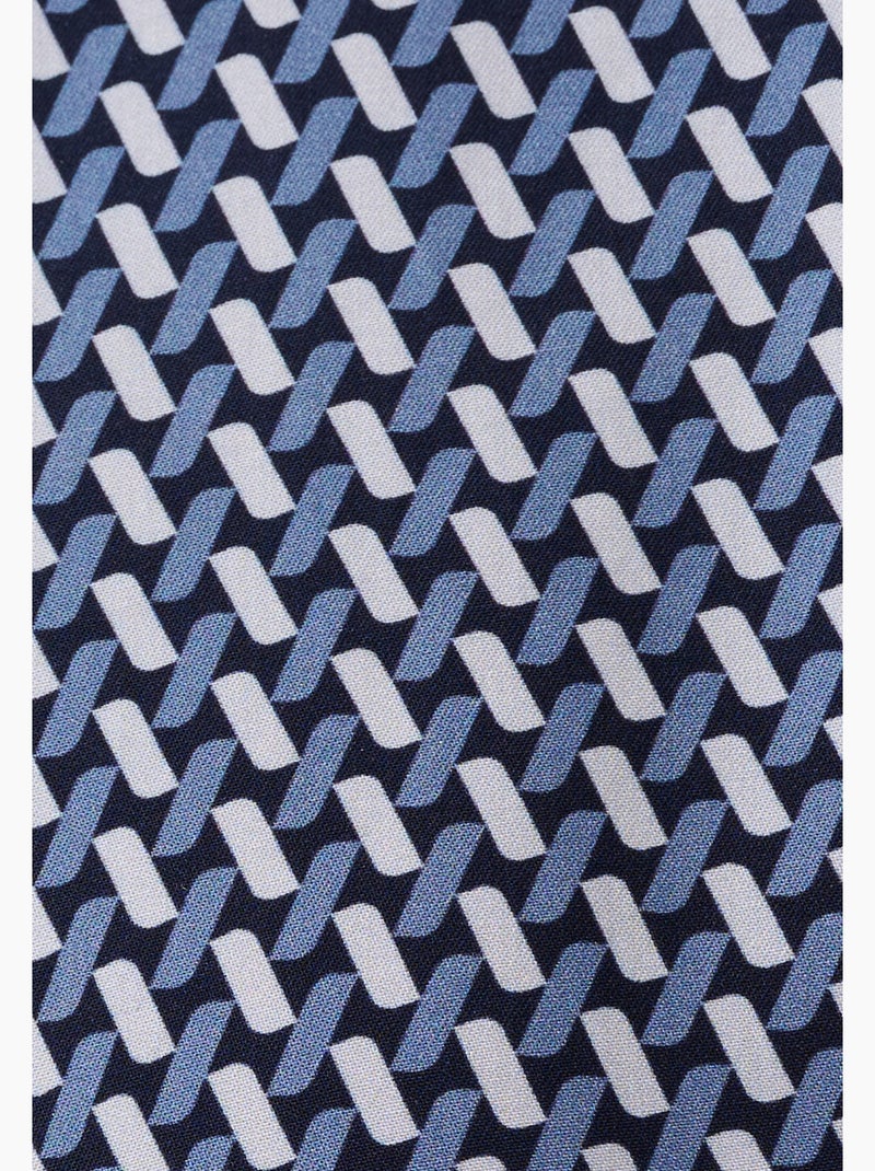 Chemisier imprimé graphique pure viscose - damart Bleu - Kiabi