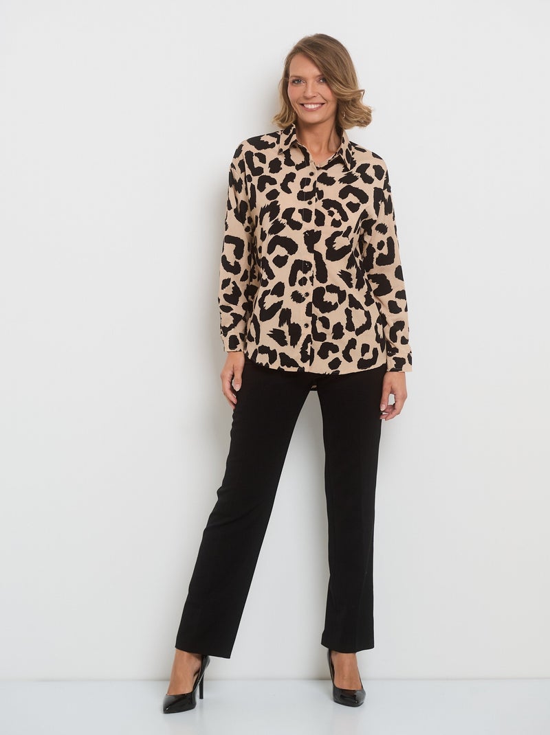 Blouse Chemisier ImprimÃ© LÃ©opard Chemisier Leopard Bleu