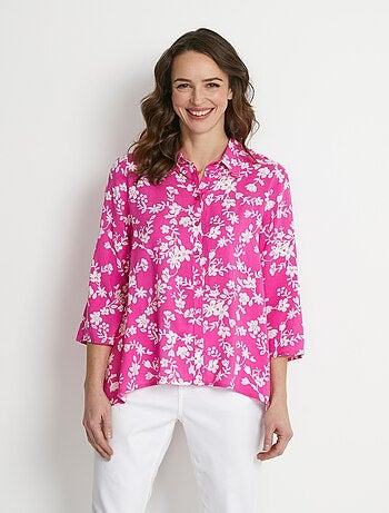 Chemisier imprimé manches 3/4 dos plus long - Afibel