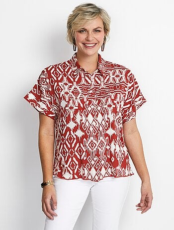 Chemisier imprimé manches courtes