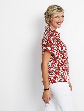 Chemisier imprimé manches courtes