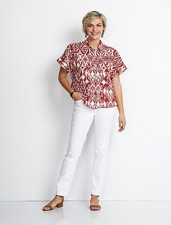 Chemisier imprimé manches courtes