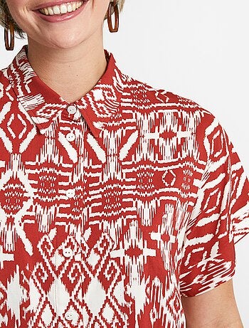 Chemisier imprimé manches courtes