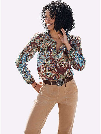 Chemisier imprimé mode - taille standard - helline
