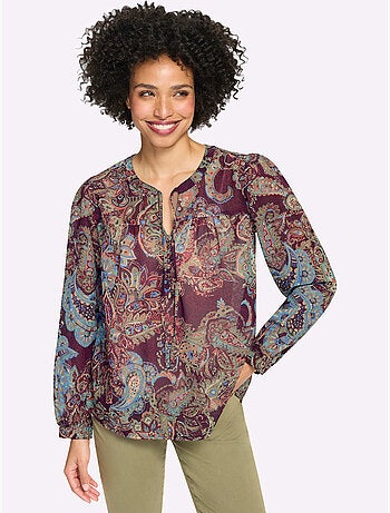 Chemisier imprimé mode - taille standard - helline