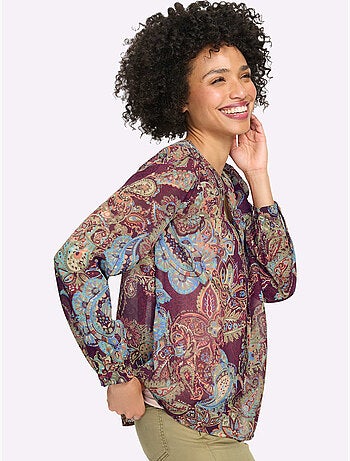 Chemisier imprimé mode - taille standard - helline