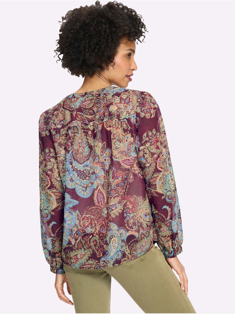 Chemisier imprimé mode - taille standard - helline Bordeaux - Kiabi