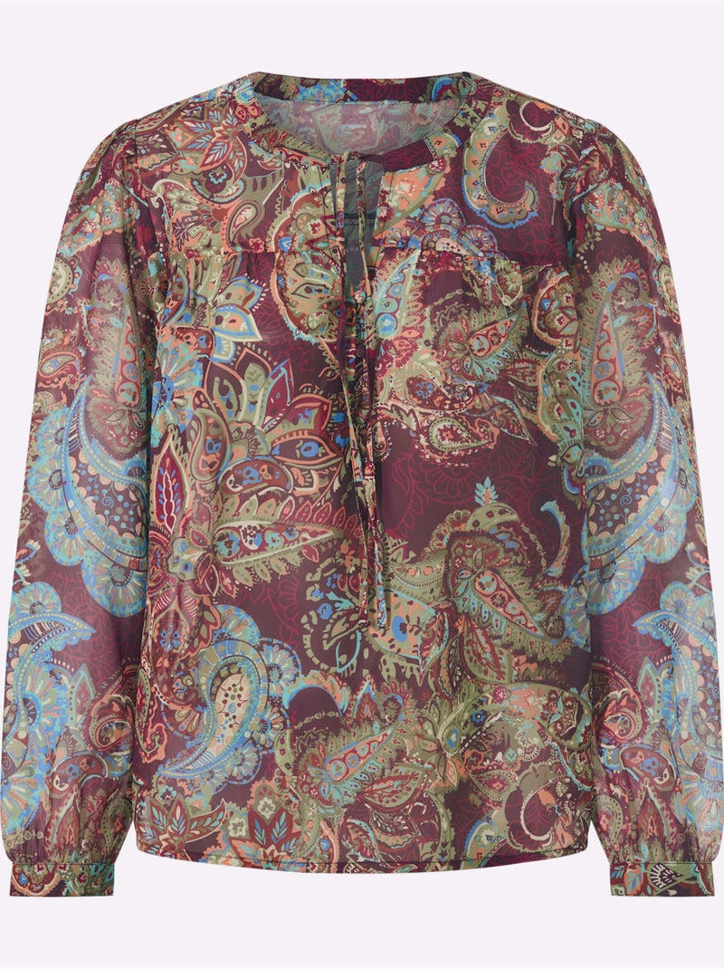 Chemisier imprimé mode - taille standard - helline Bordeaux - Kiabi