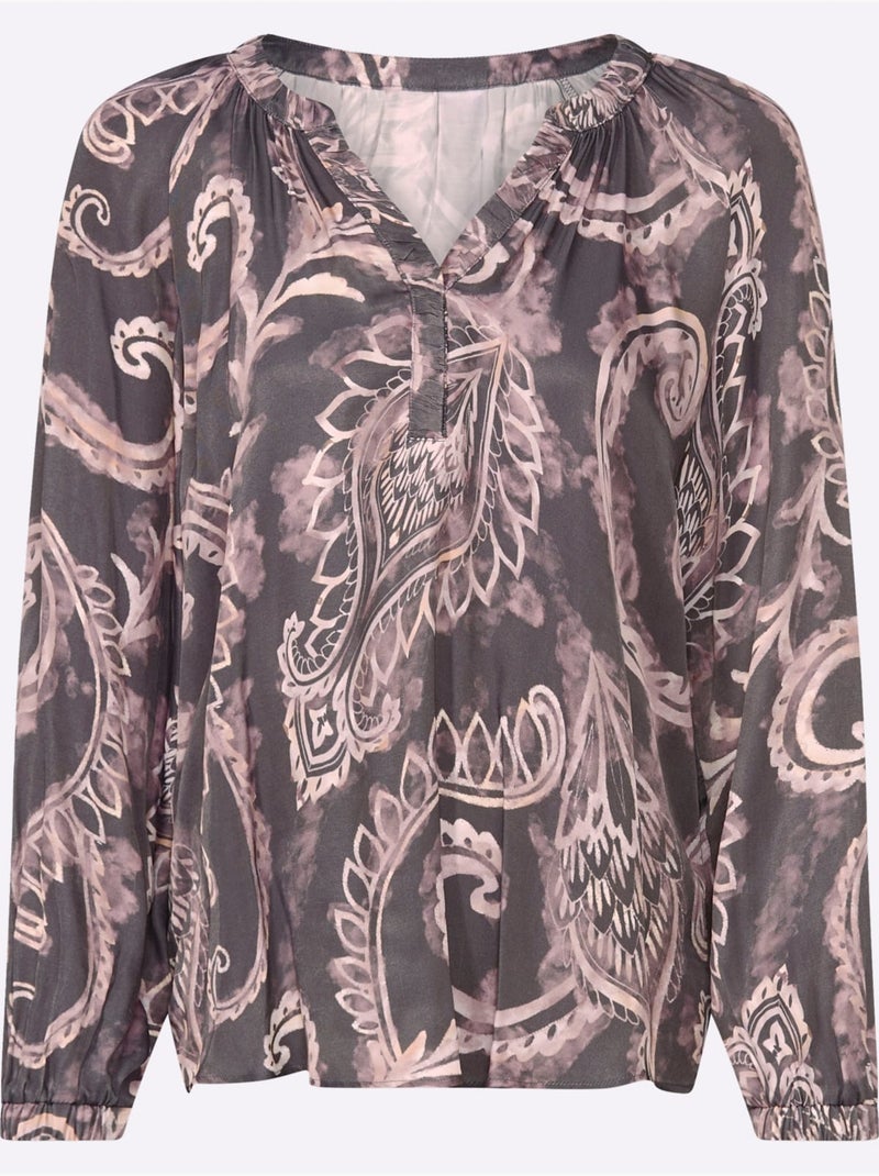 Chemisier Imprimé Paisley Discret - Taille Standard - Helline gris anthracite - Kiabi