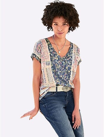 Chemisier Imprimé Patchwork - Taille Standard - Helline