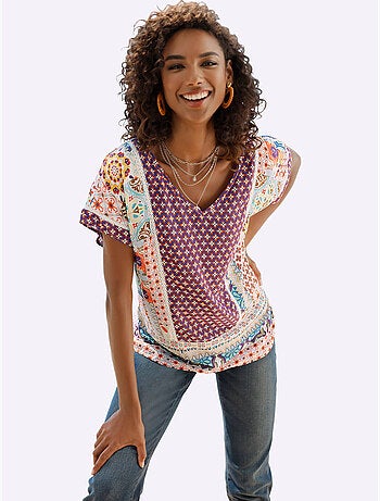 Chemisier imprimé patchwork - taille standard - helline
