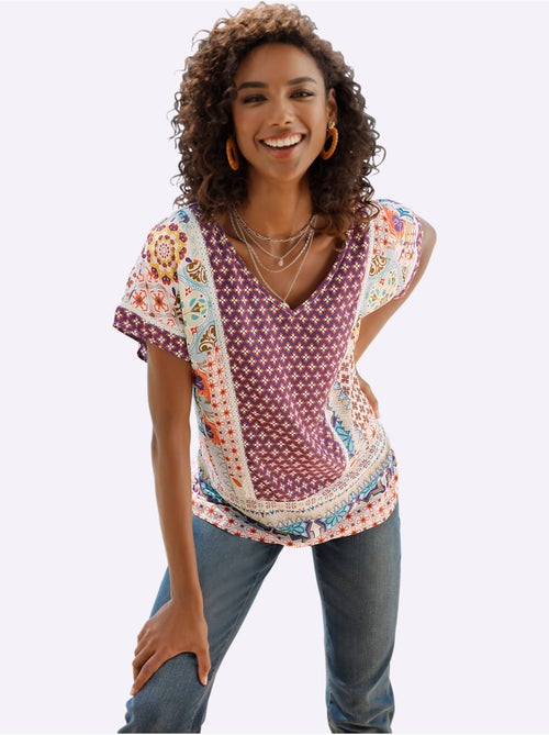 Chemisier imprimé patchwork - taille standard - helline - Kiabi Chemisier imprimé patchwork - taille standard - helline - Kiabi