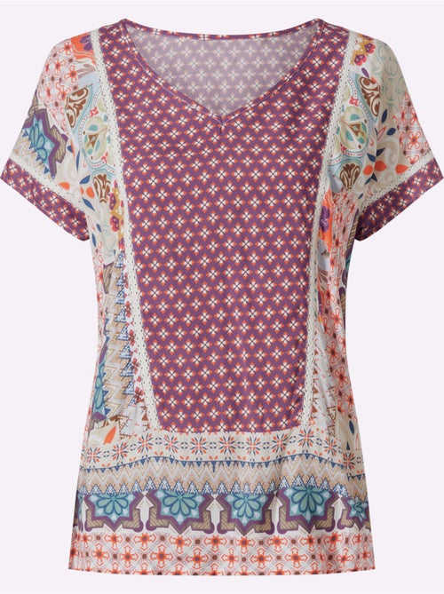 Chemisier imprimé patchwork - taille standard - helline - Kiabi Chemisier imprimé patchwork - taille standard - helline - Kiabi