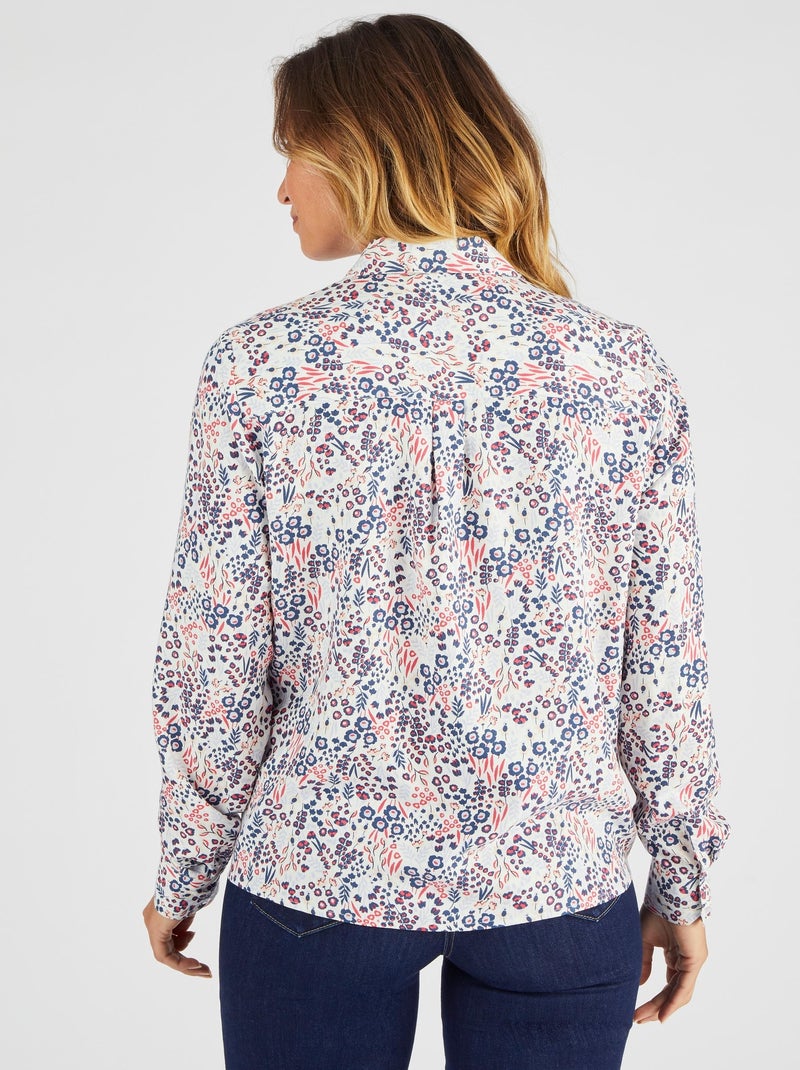 Chemisier imprimé pure viscose - Damart Blanc Ecru - Kiabi