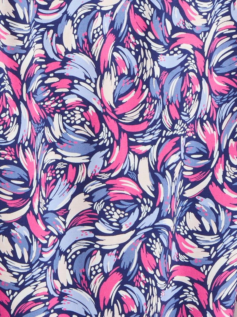 Chemisier imprimé pure viscose - Damart Bleu marine - Kiabi