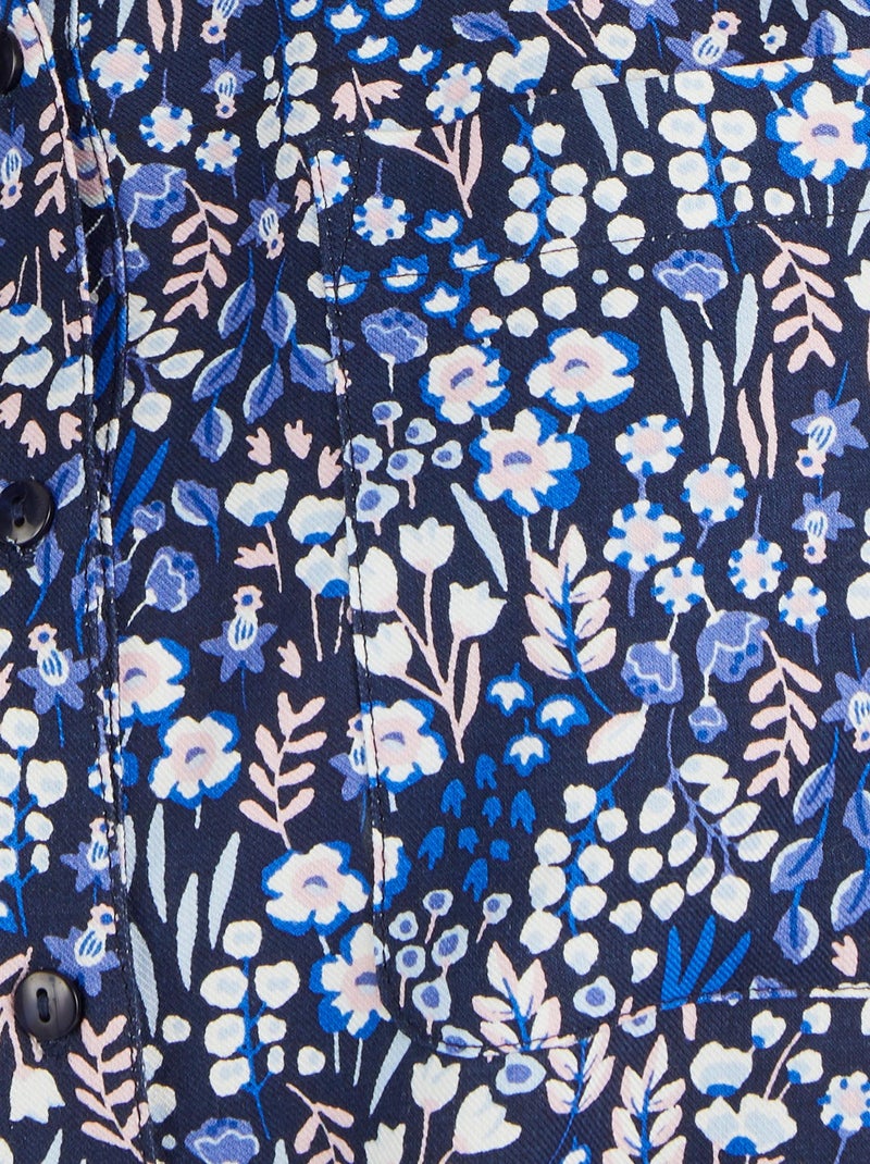 Chemisier imprimé pure viscose - Damart Bleu marine - Kiabi