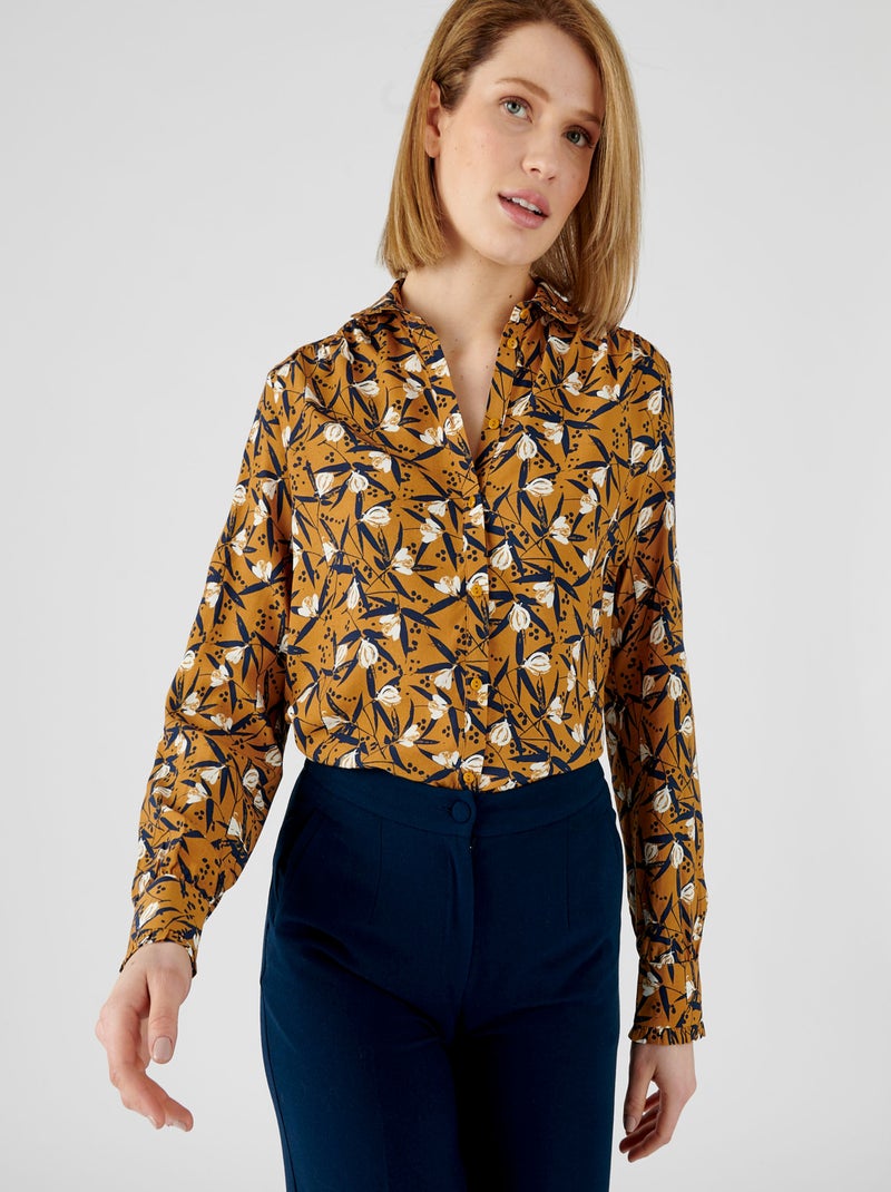 Chemisier imprimé pure viscose - Damart Jaune - Kiabi