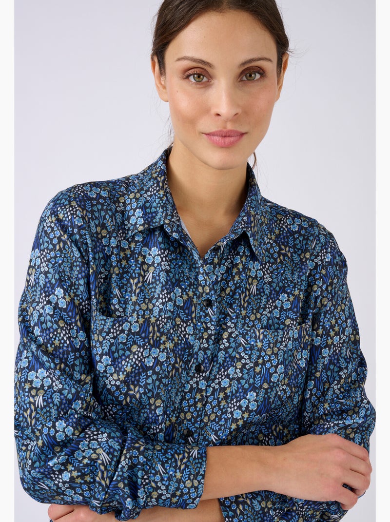 Chemisier imprimé pure viscose - Damart Noir - Kiabi