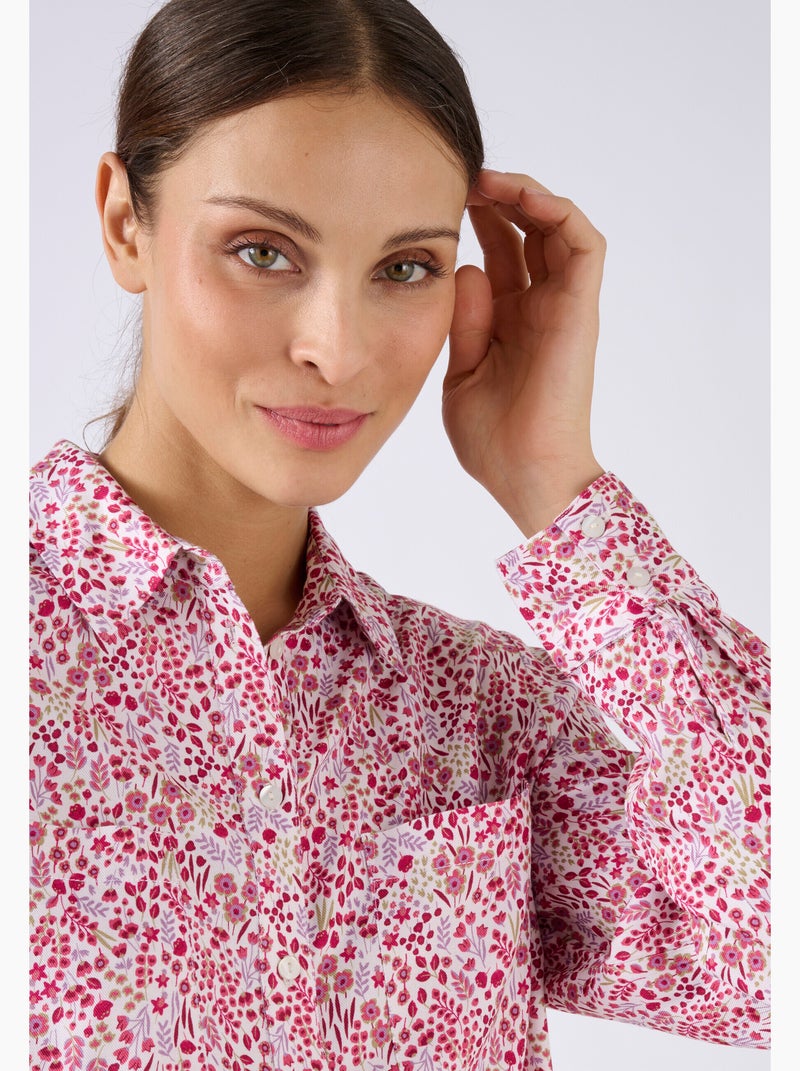 Chemisier imprimé pure viscose - Damart Rouge - Kiabi