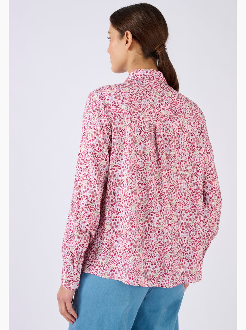Chemisier imprimé pure viscose - Damart Rouge - Kiabi