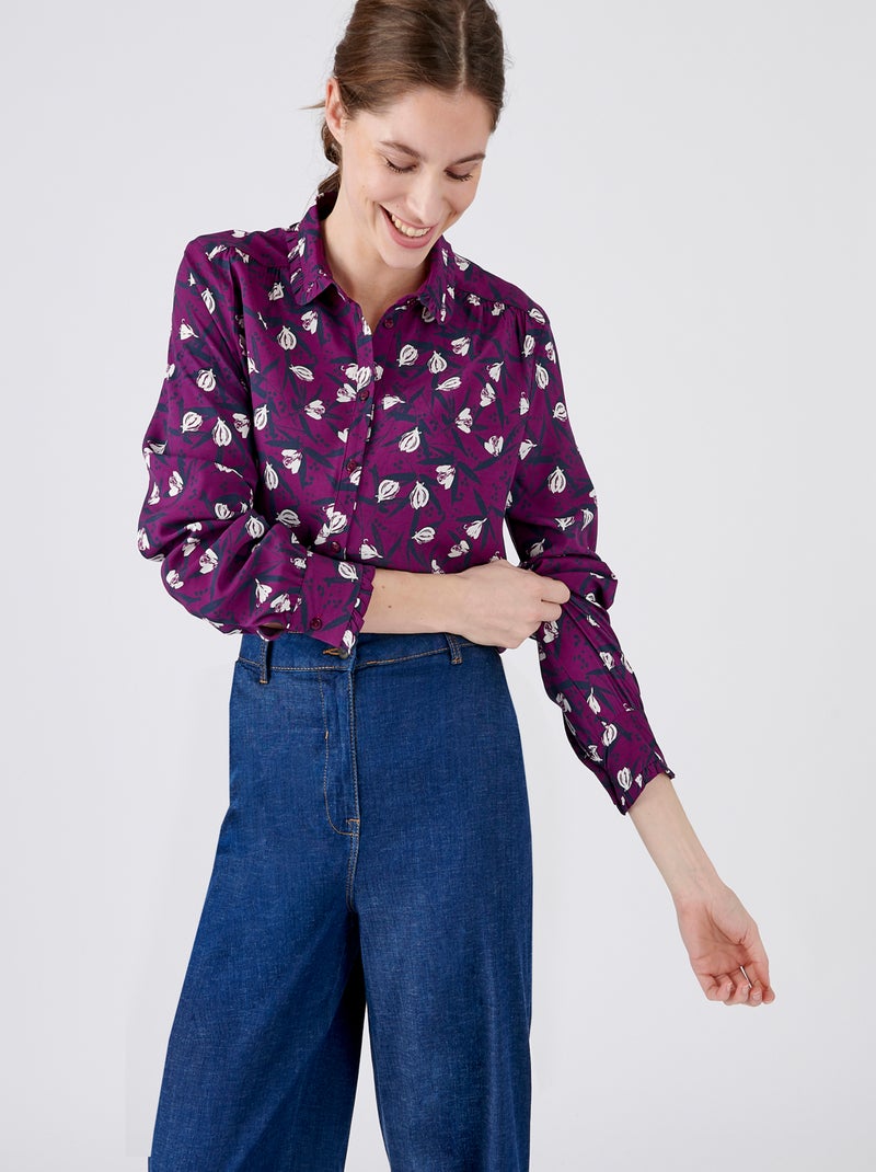 Chemisier imprimé pure viscose - Damart Violet - Kiabi