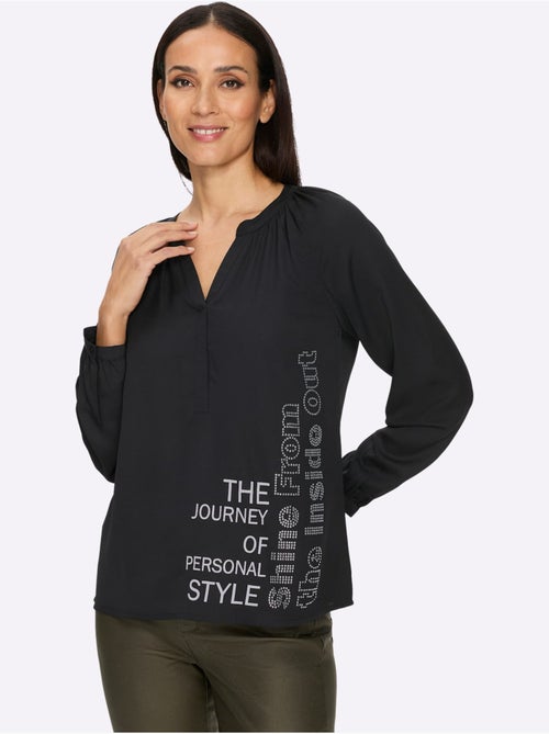 Chemisier inscription tendance - taille standard - helline - Kiabi Chemisier inscription tendance - taille standard - helline - Kiabi