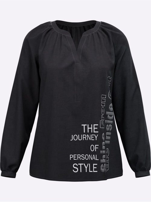 Chemisier inscription tendance - taille standard - helline - Kiabi Chemisier inscription tendance - taille standard - helline - Kiabi