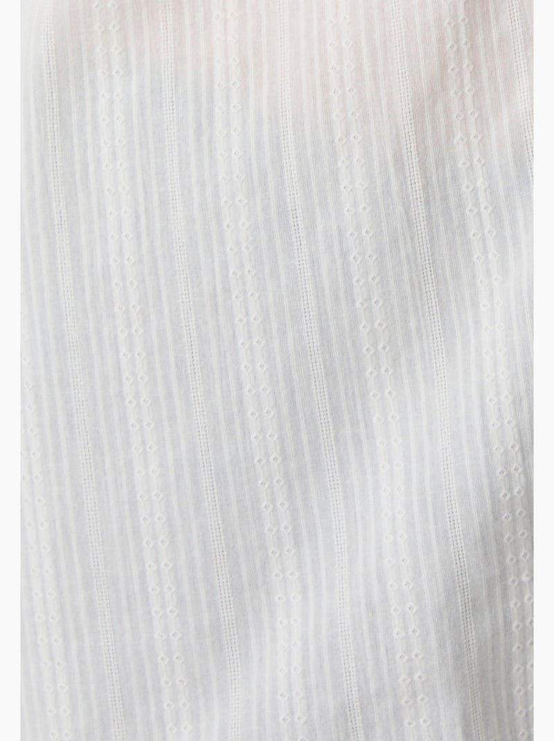 Chemisier jacquard reliéfé - Damart Blanc - Kiabi