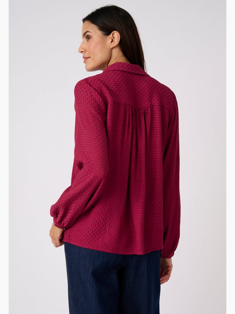 Chemisier jacquard reliéfé - damart Violet - Kiabi