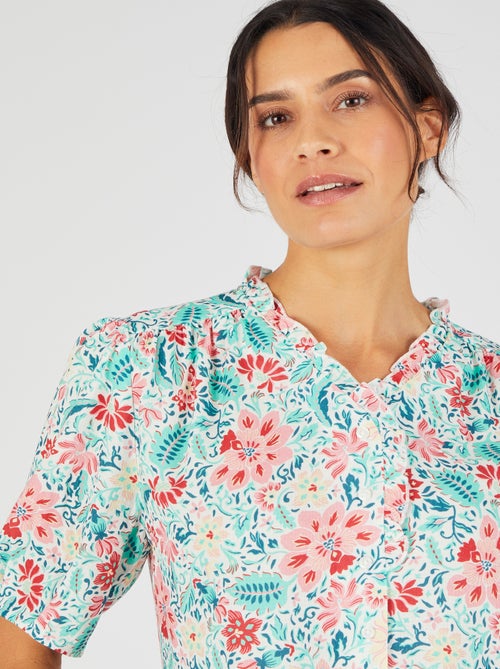 Chemisier jacquard reliéfé Climatyl - Damart - Kiabi