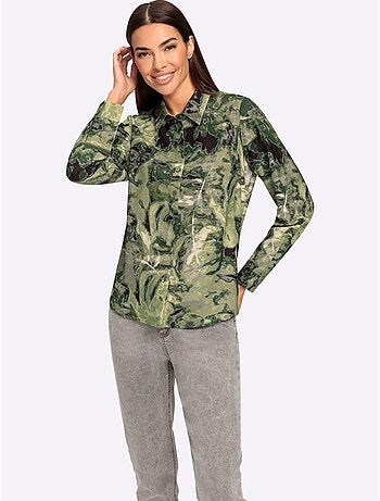 Chemisier Joli Motif Feuilles - Taille Standard - Helline