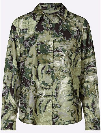 Chemisier Joli Motif Feuilles - Taille Standard - Helline
