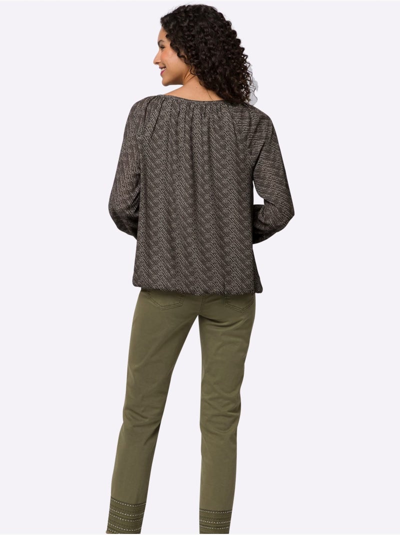 Chemisier Joli Motif Imprimé - Taille Standard - Helline Gris Beige - Kiabi
