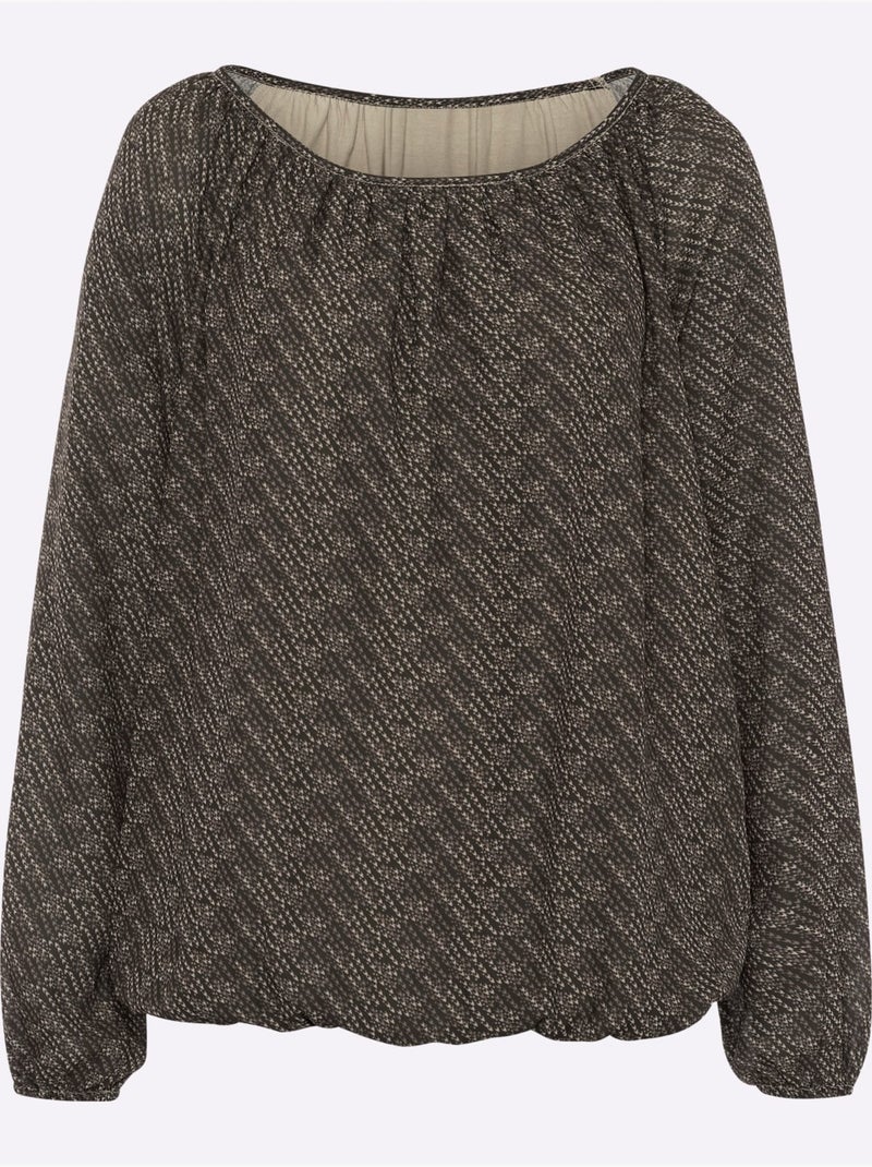 Chemisier Joli Motif Imprimé - Taille Standard - Helline Gris Beige - Kiabi