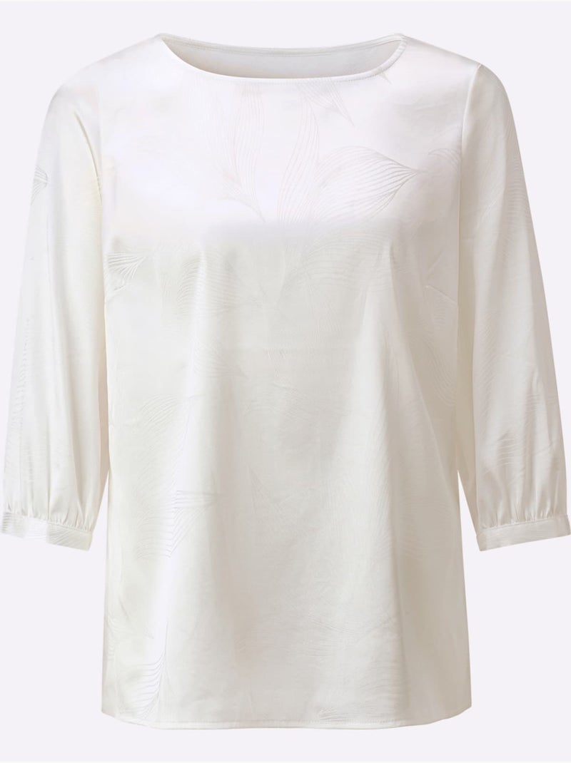 Chemisier Joli Motif Jacquard - Taille Standard - Helline Ecru - Kiabi