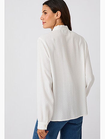 Chemisier lavallière jacquard reliéfé - Damart