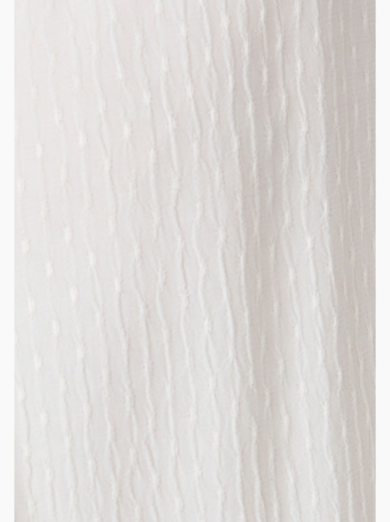 Chemisier lavallière jacquard reliéfé - Damart Blanc - Kiabi